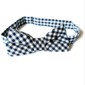 Baby Bowtie Blue‎ & White Checkered Plaid 0-6 months